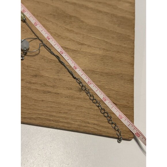 multi strand  silver tone beaded necklace 17-20” - Picture 5 of 6